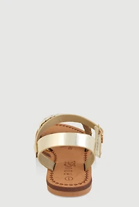Womens Girls Flower Cut Out Band Sandals, 2