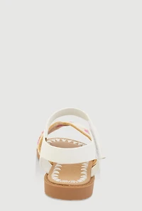 Womens Toddler Girls Boho H Band Velcro Strap Sandals, Multi, Size 9