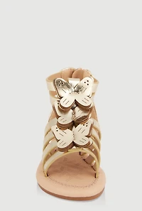 Womens Toddler Girls Butterfly Zip Back Gladiator Sandals,