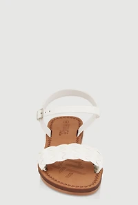 Girls Braided Band Buckle Strap Sandals