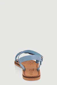 Womens Girls Braided Band Buckle Strap Sandals, Blue, Size 13