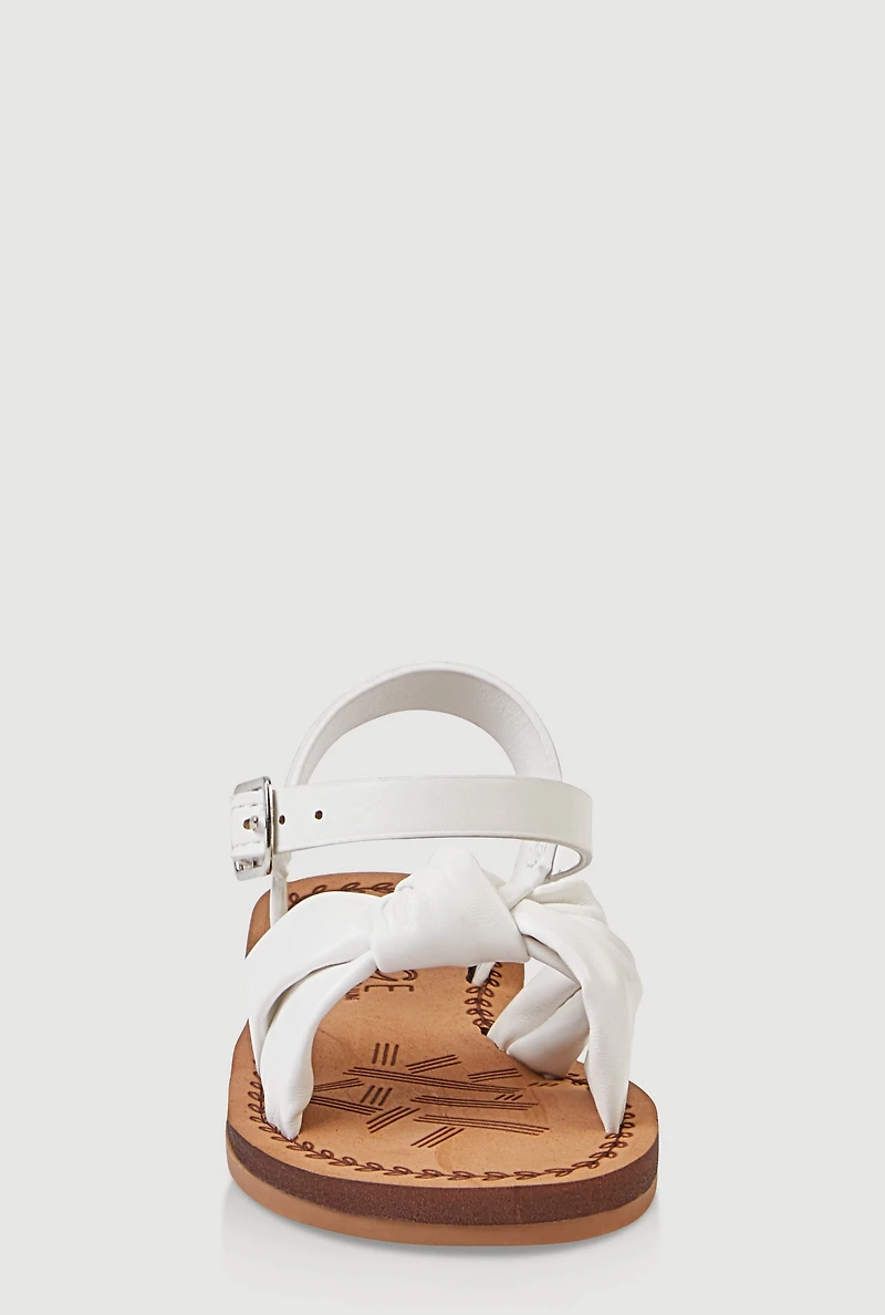 Toddler Girls Knot Band Ankle Velcro Strap Sandals