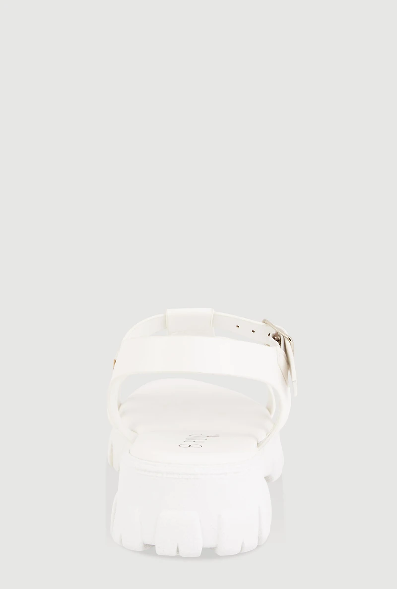 Womens Girls Open Toe Fisherman Sandals, White, Size 13
