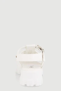 Womens Toddler Girls Open Toe Fisherman Sandals, White, Size 7