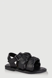Womens Toddler Girls Ruched Band Ankle Strap Sandals, 6