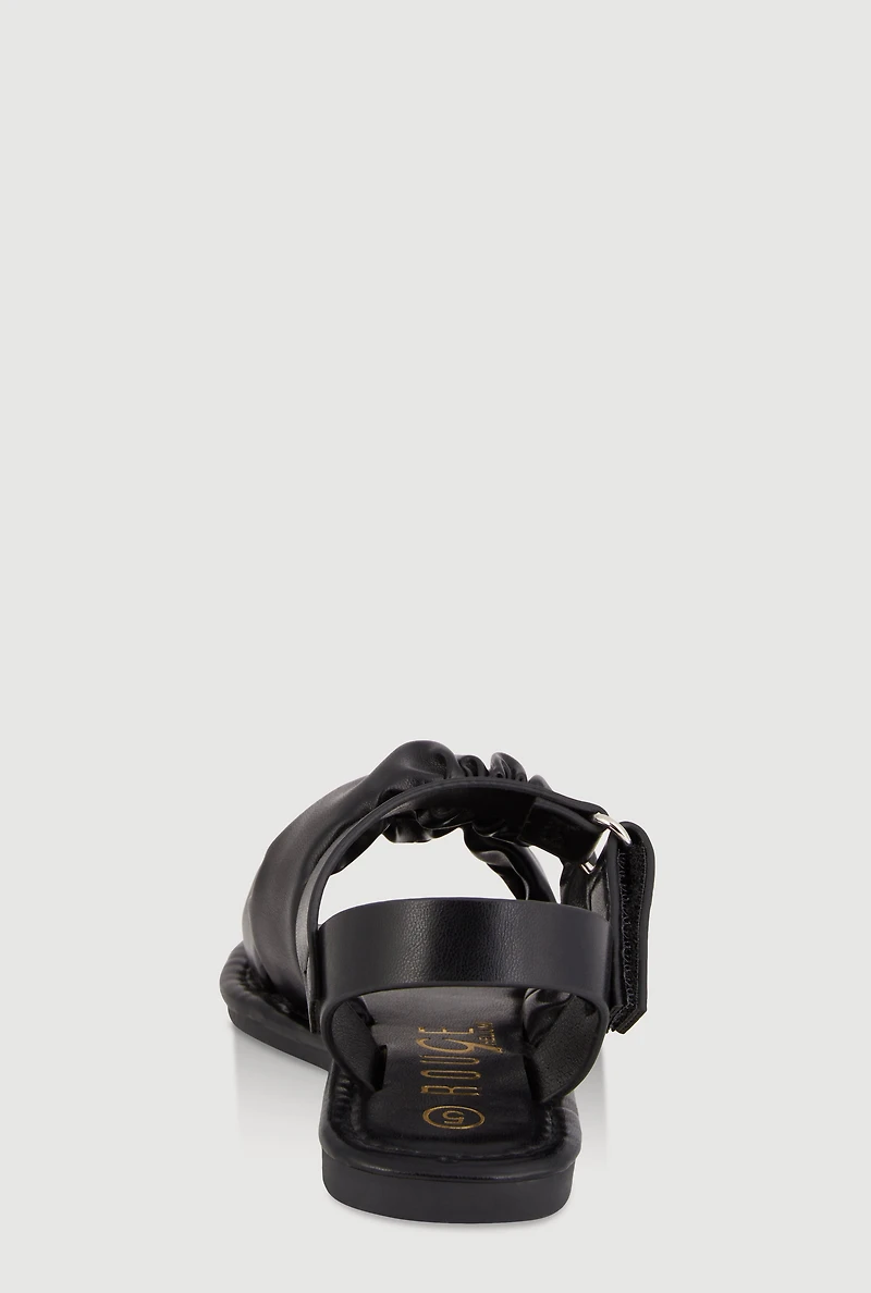 Toddler Girls Ruched Band Ankle Strap Sandals