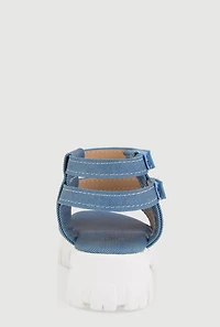 Womens Toddler Girls Strappy Platform Sandals, Blue, Size 9