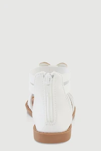 Womens Toddler Girls Butterfly Gladiator Sandals, White,
