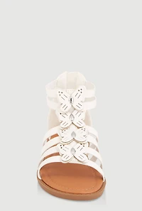 Womens Girls Butterfly Gladiator Sandals, White, Size 12