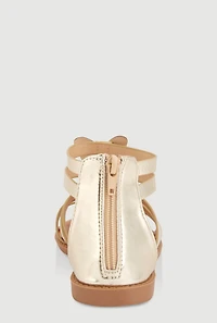 Womens Girls Butterfly Gladiator Sandals, Gold,