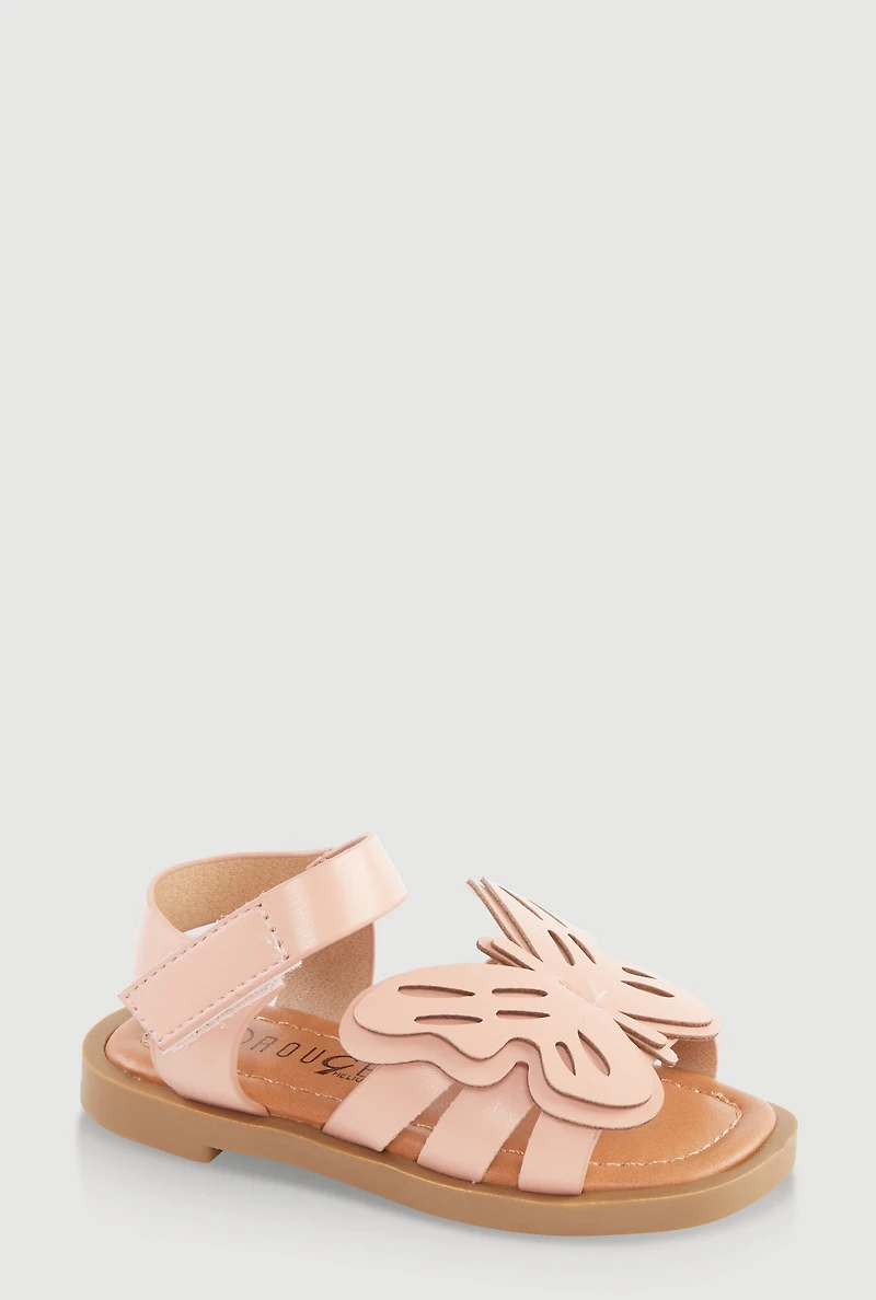 Toddler Girls Butterfly Velcro Strap Sandals