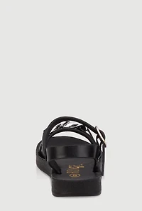 Womens Toddler Girls Chain Detail Ankle Strap Sandals,