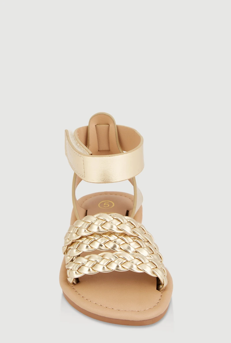 Toddler Girls Braided Band Ankle Strap Sandals