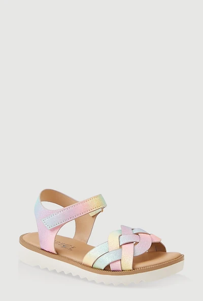 Womens Girls Braided Ankle Strap Sandals, 2