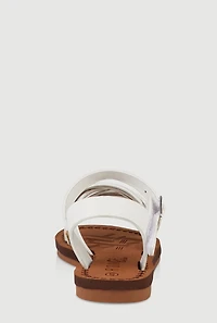Womens Toddler Girls Criss Cross Strappy Band Sandals, White, Size 10