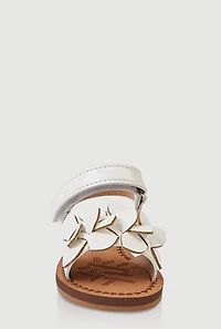 Womens Toddler Girls Flower Petal Band Sandals, White, Size 5