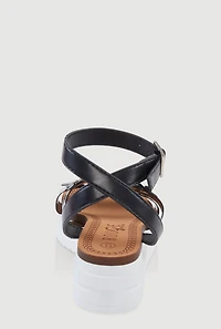 Womens Girls Flower Band Platform Sandals, 11