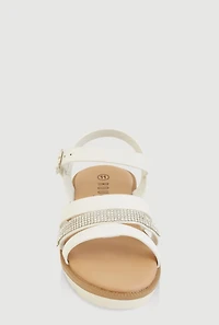 Girls Rhinestone Detail Strappy Sandals