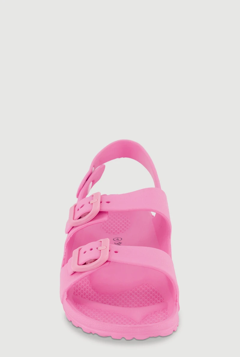 Girls Double Buckle Band Slingback Sandals