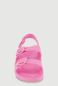 Girls Double Buckle Band Slingback Sandals