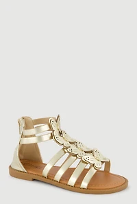 Girls Butterfly Strap Zip Back Gladiator Sandals