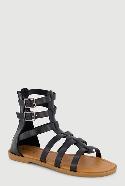 Girls Zip Back Gladiator Sandals