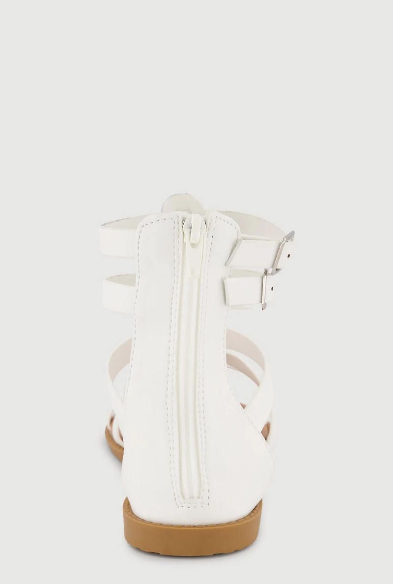 Girls Zip Back Gladiator Sandals