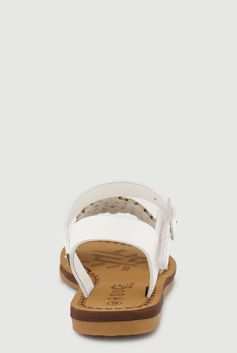 Toddler Girls Laser Cut Floral Band Velcro Ankle Strap Sandals