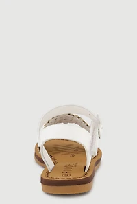 Toddler Girls Laser Cut Floral Band Velcro Ankle Strap Sandals