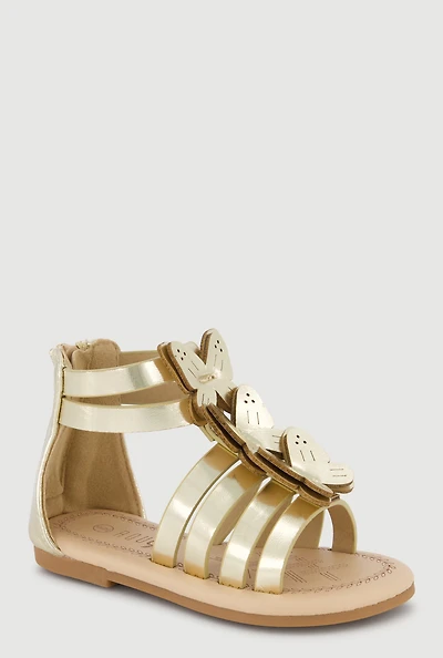 Toddler Girls Studded Butterfly Detail Gladiator Sandals