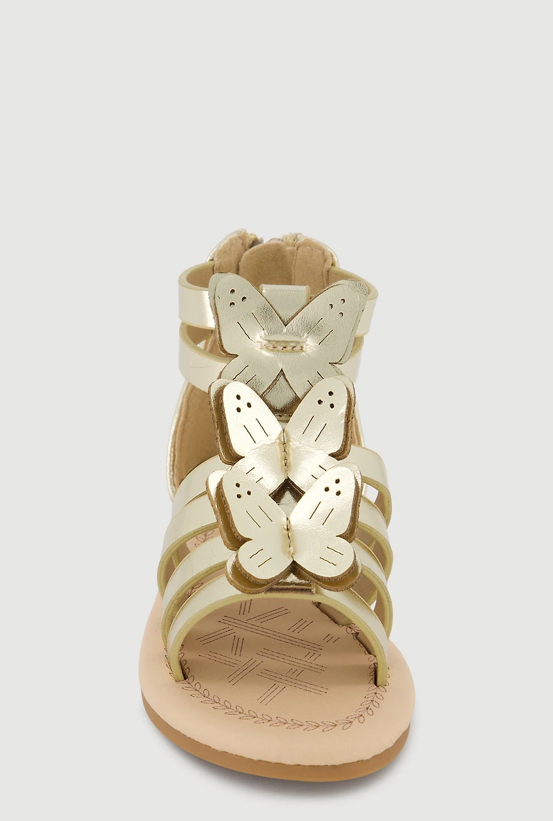 Toddler Girls Studded Butterfly Detail Gladiator Sandals