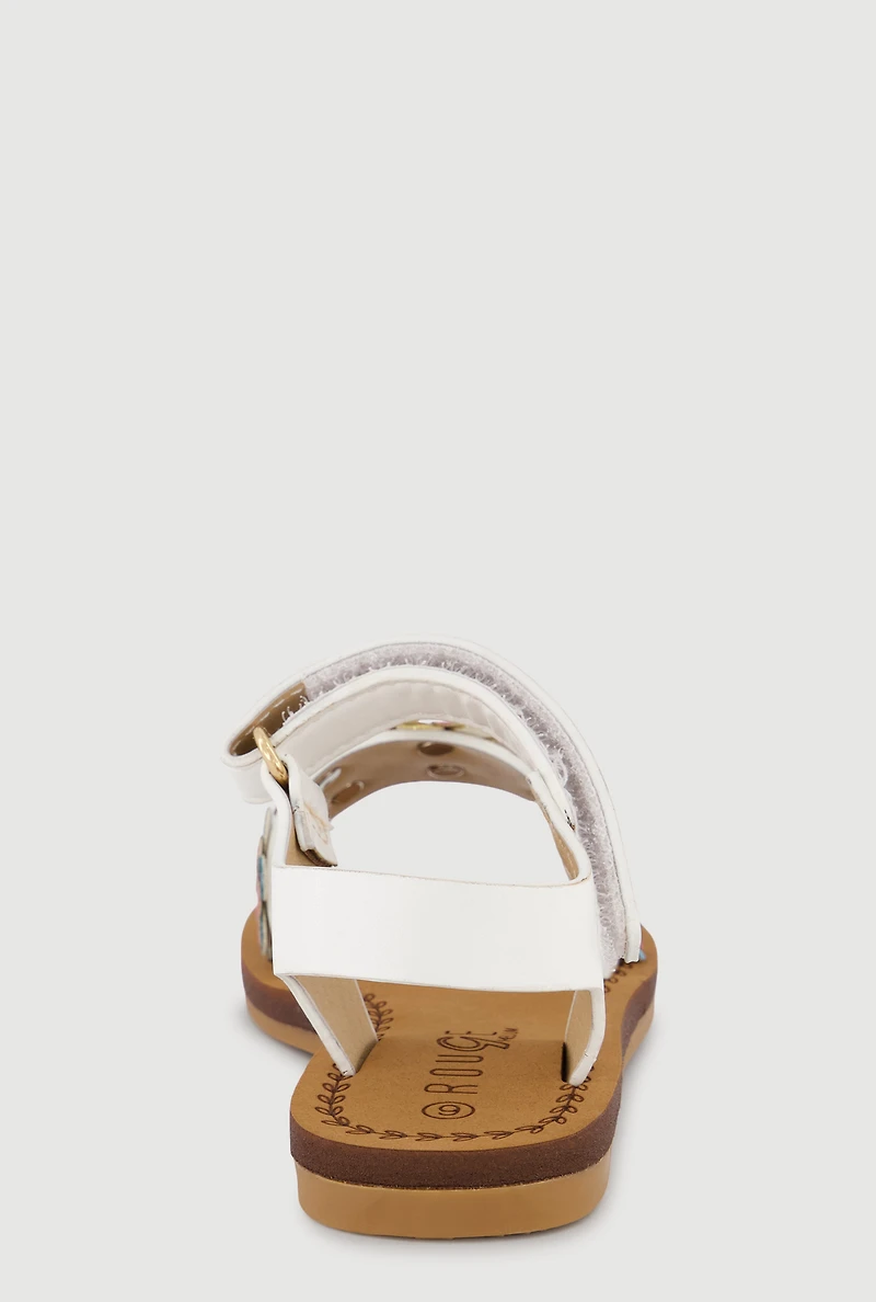Toddler Girls Floral Band Ankle Strap Sandals