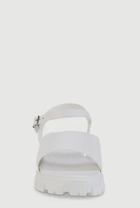 Girls Single Band Ankle Strap Platform Sandals