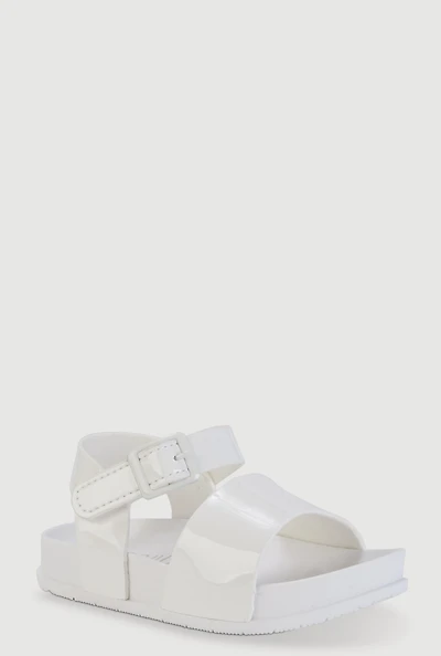 Toddler Girls Patent Faux Leather Velcro Strap Sandals