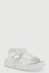 Toddler Girls Patent Faux Leather Velcro Strap Sandals