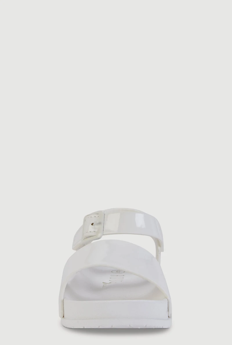 Toddler Girls Patent Faux Leather Velcro Strap Sandals