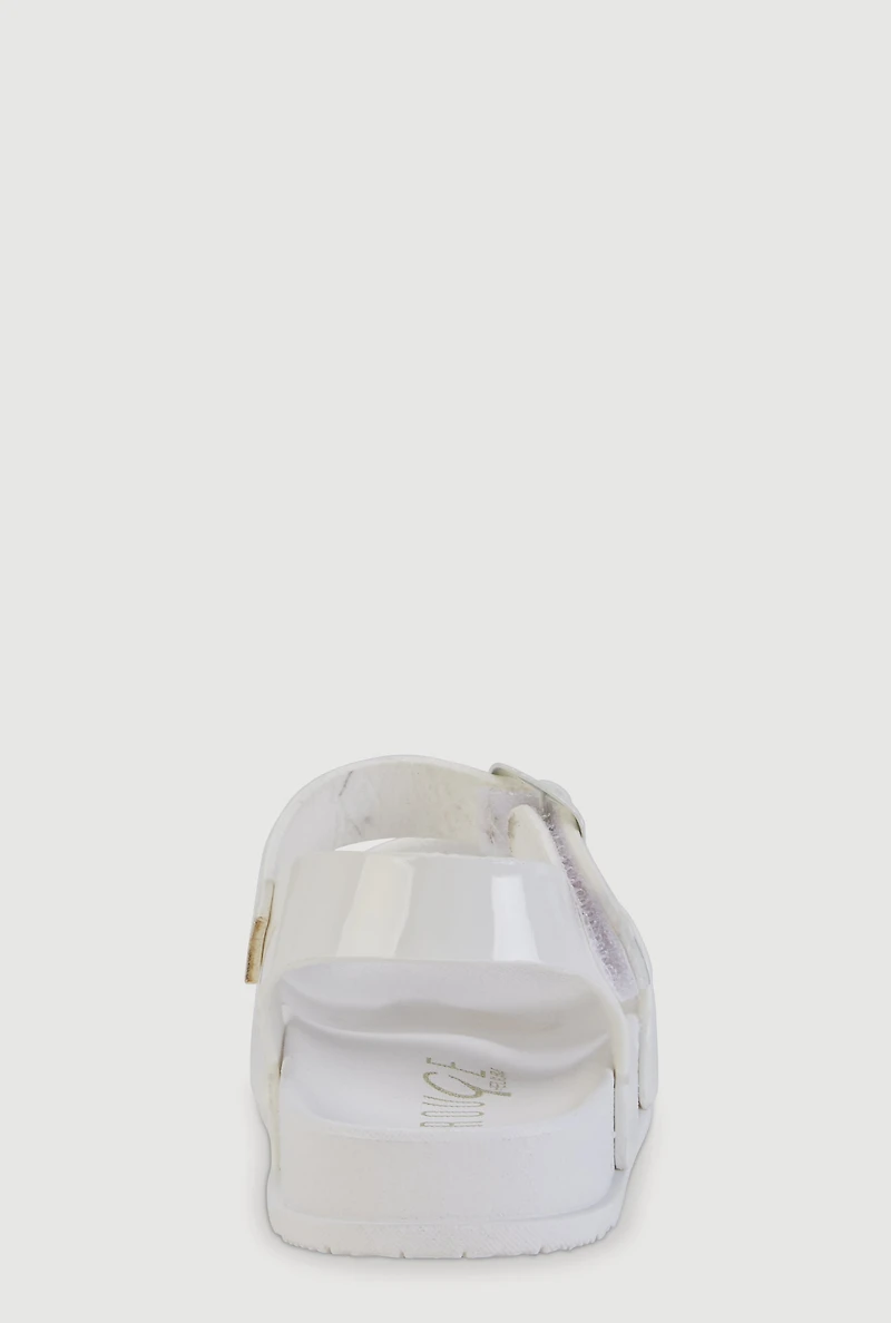 Toddler Girls Patent Faux Leather Velcro Strap Sandals