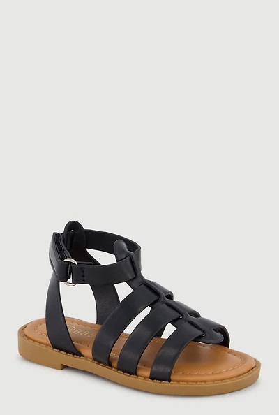Toddler Girls Velcro Strap Gladiator Sandals