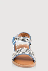 Womens Toddler Girls Rhinestone Studded Sandals,