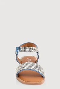 Girls Rhinestone Studded Sandals, YOUTH