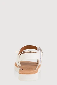 Womens Toddler Girls Rhinestone Butterfly Sandals, White,