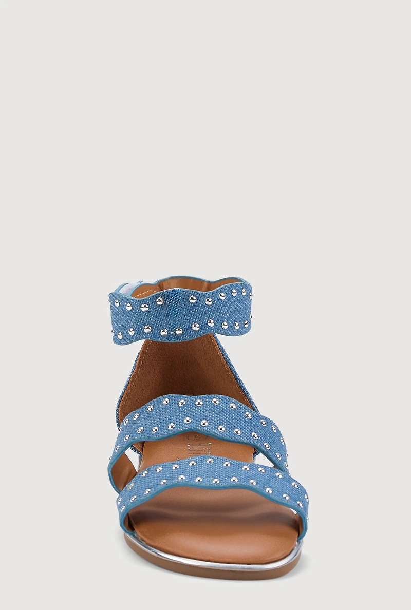 Toddler Girls Studded Ankle Strap Sandals