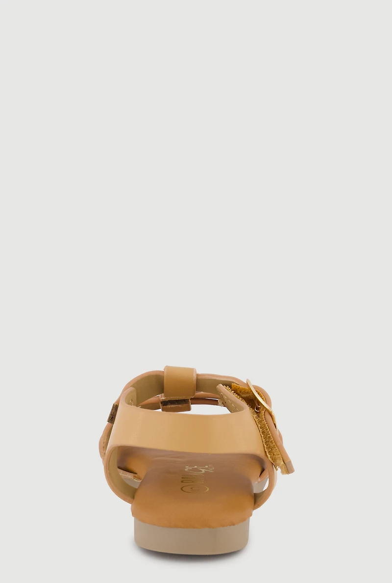 Toddler Girls Metallic Seashell Charm Gladiator Sandals