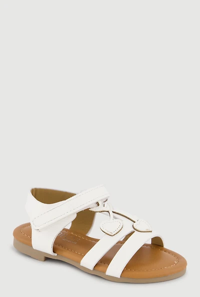 Toddler Girls Heart Detail Ankle Strap Sandals