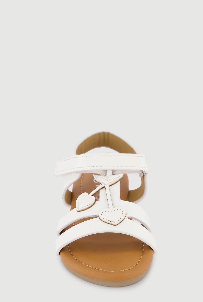 Toddler Girls Heart Detail Ankle Strap Sandals