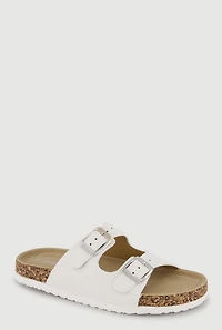 Girls Double Buckle Band Footbed Sandals