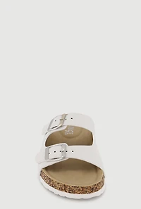 Girls Double Buckle Band Footbed Sandals