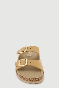 Girls Double Buckle Band Footbed Sandals