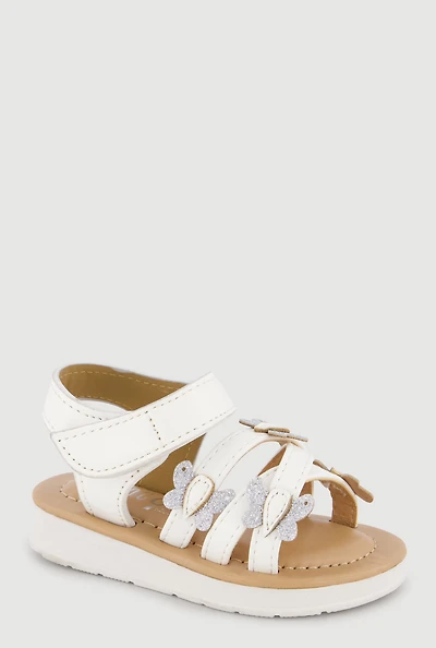 Toddler Girls Glitter Butterfly Velcro Strap Sandals