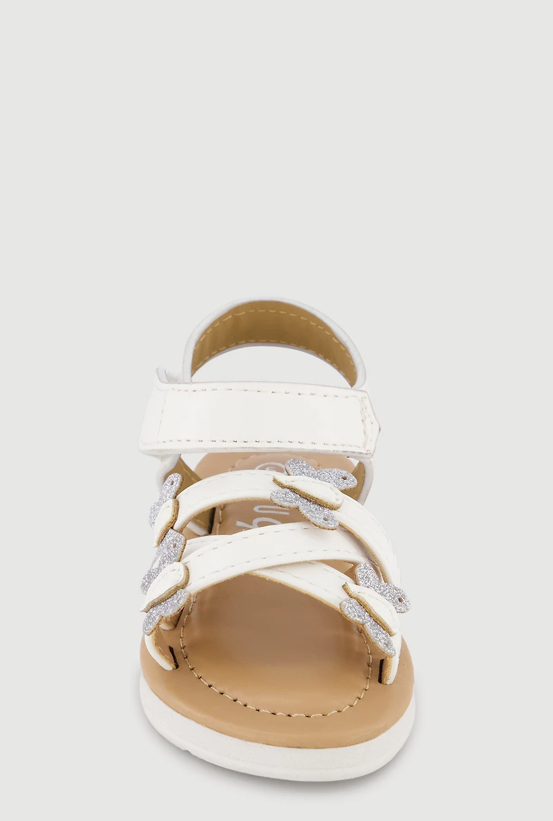 Toddler Girls Glitter Butterfly Velcro Strap Sandals